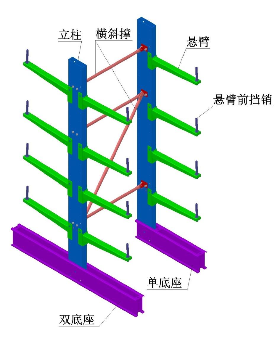 悬臂式货架立柱底座悬臂